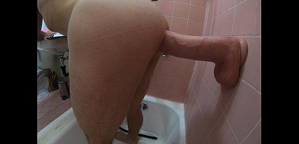  big dildo in the shower